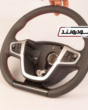 غربیلک فرمان دورچرم دنا و دنا پلاس D-Type نخ قرمز